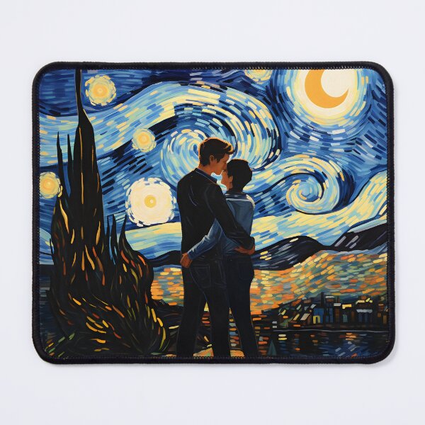 Item preview, Gay couple hugging starry night LGBT designed and sold by proudlyparent.