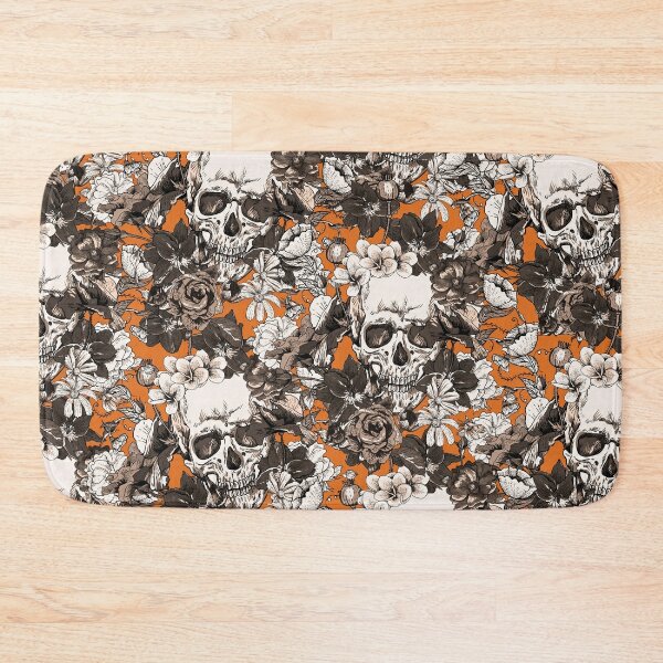 Creative Geometric Bath Mat Set Black White Grey Orange Splicing