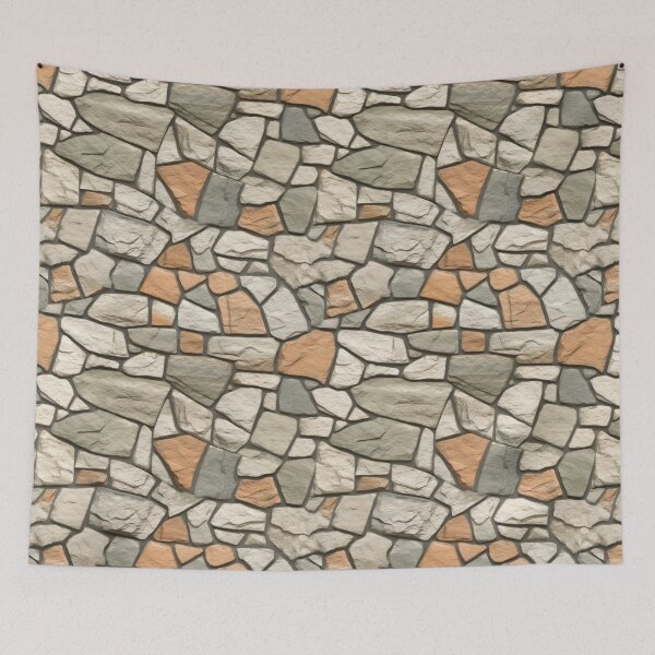 Item preview, Gray Orange Decorative Stone Wall Texture designed and sold by Sturdust.
