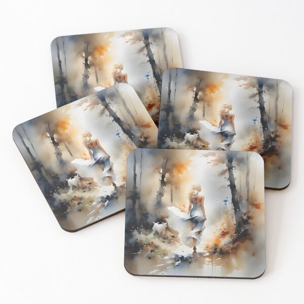 Item preview, Lady Walking Through A Forest designed and sold by ArtsyWishesShop.
