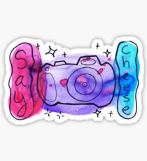 Watercolor Camera Say Cheese Sticker