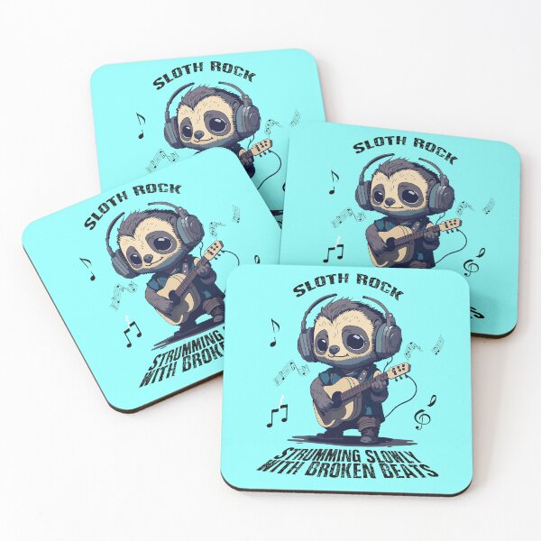 Item preview, Sloth Playing Guitar Broken Headphone Rock Music  designed and sold by netfires.