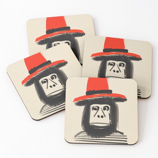 Item preview, Bohemian Orangutan in Beret Vintage Retro Animal Art Print for Unique Literary Wall Art designed and sold by PinkNomad.
