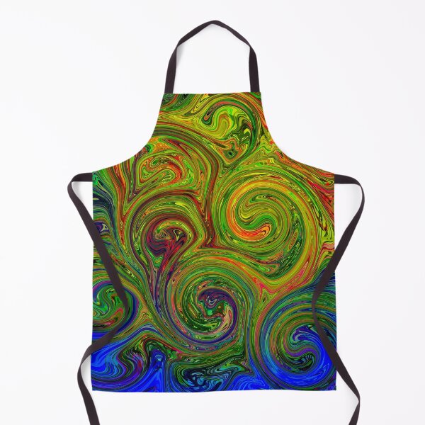 Item preview, Yellow and blue curlers. abstract swirls designed and sold by studio468.