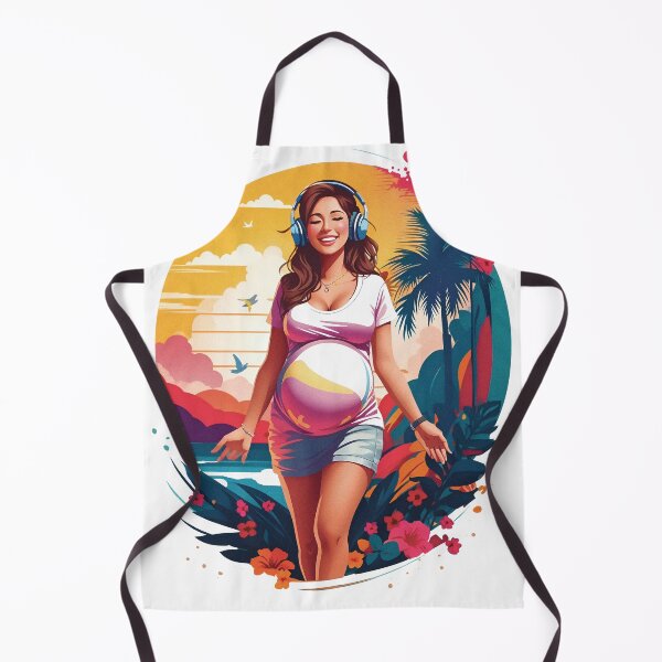 Item preview, First Time Pregnant Girl Listening To Music Retro Inspired New Pregnancy Announcement Cool Design designed and sold by TriniTeeClub.