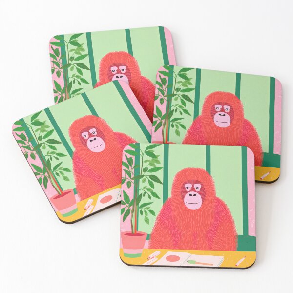 Item preview, Orangutan Educational Art Print - Retro Vintage Wildlife Wall Art for Childrens Room & Teachers Gift designed and sold by PinkNomad.