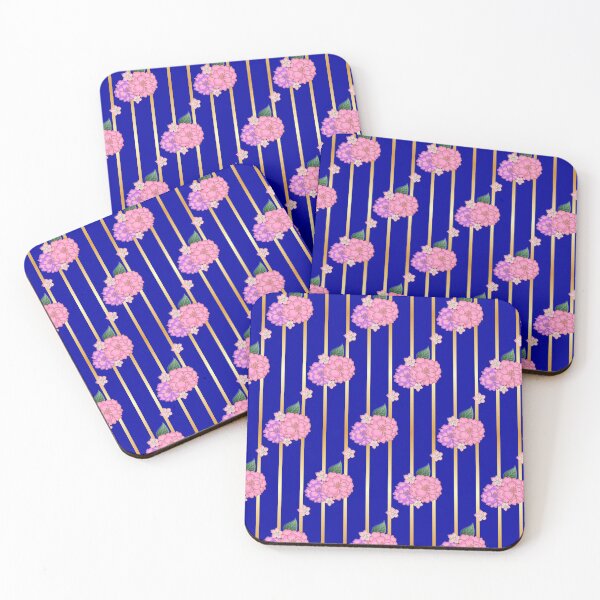Item preview, Japanese Flowers stripes navy designed and sold by LanDiMonk.