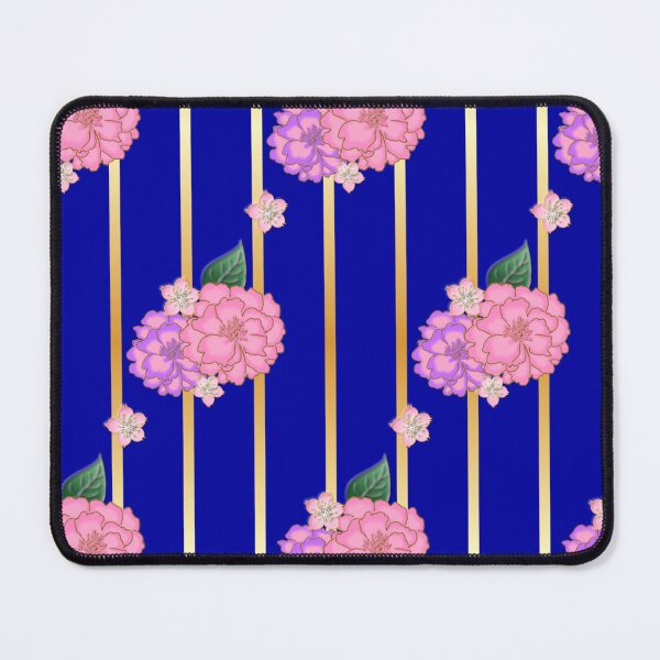 Item preview, Japanese Flowers stripes navy designed and sold by LanDiMonk.