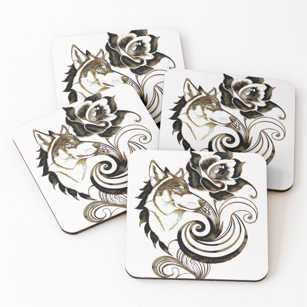 Item preview, A wolf and a rose together designed and sold by UrbanPrts.