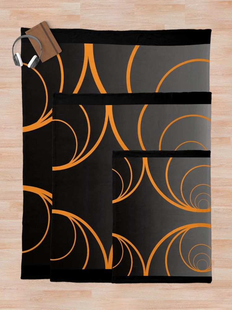 Thumbnail 5 of 6, Throw Blanket, Abstract Golden Circular Pattern designed and sold by RGSMOOTHFINGER.
