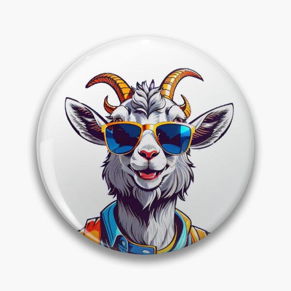 Item preview, Una cabra con una sonrisa segura de sí misma con gafas de sol. designed and sold by Printforluck.
