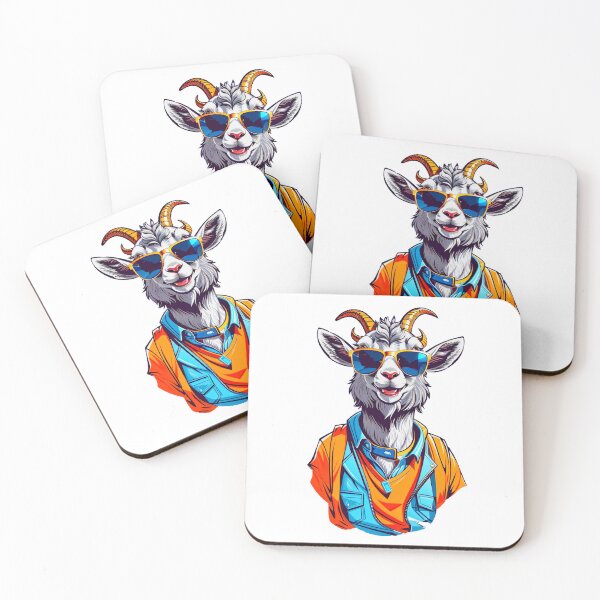 Item preview, A goat with a confident smile wearing sunglasses power. designed and sold by Printforluck.