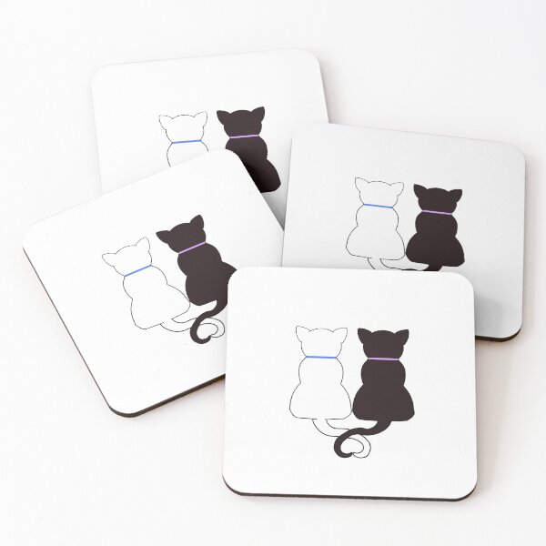 Item preview, Two Cats with Intertwined Heart Tails designed and sold by KawaiiCryptid.