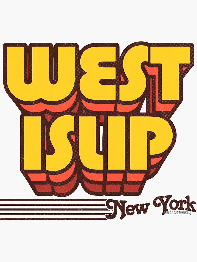 "West Islip, New York Retro Stripes" Sticker for Sale by retroready