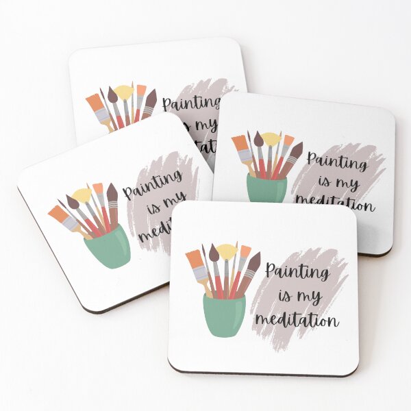 Item preview, Painting is my meditation tshirt, too, mug sticker artist merch designed and sold by Paintingladycat.