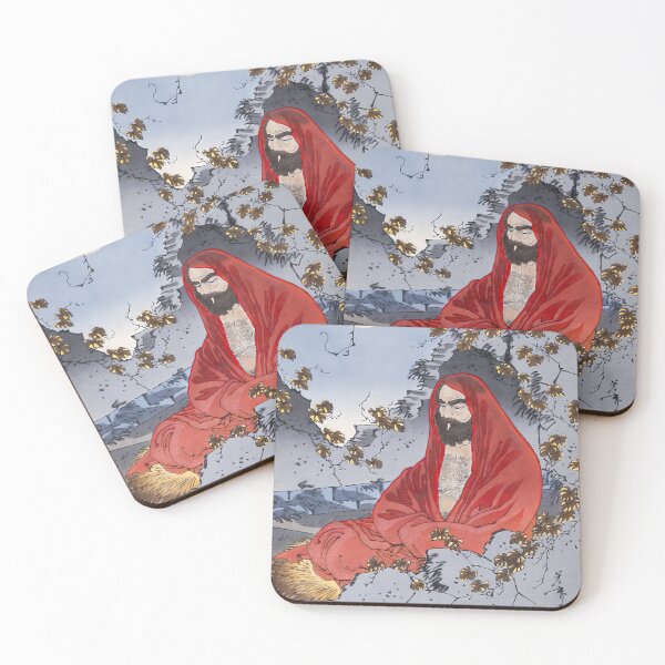 Item preview, Meditating Bodhidharma Yoshitoshi - Vintage Japanese Artwork designed and sold by HistorySimple.