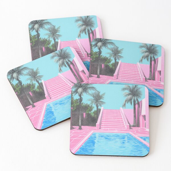Item preview, Mediterranean Pastel Day Pool Art - Vintage Retro Coastal Wall Art for Beach House Living Room Bedroom designed and sold by PinkNomad.