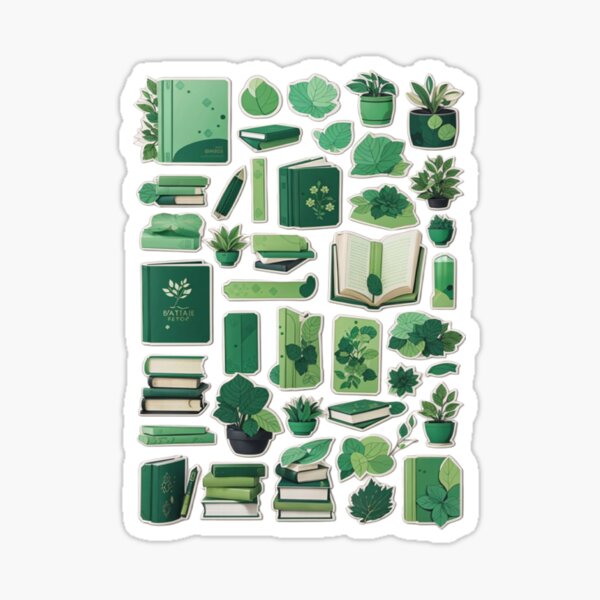 Book Aesthetic Green Stickers for Sale