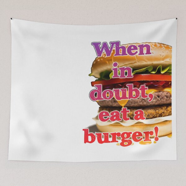 Aperçu de l'œuvre En cas de doute, mangez un burger, Hamburger créée et vendue par Goodyzaa.