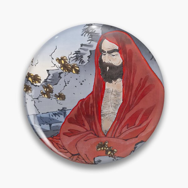 Item preview, Meditating Bodhidharma Yoshitoshi - Vintage Japanese Artwork designed and sold by HistorySimple.