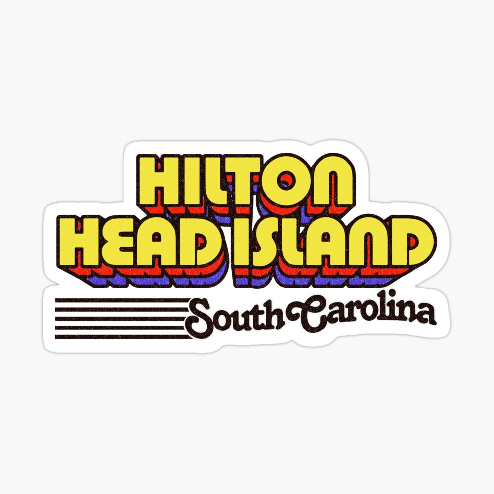 Hilton Head Island, South Carolina | Retro Stripes Sticker