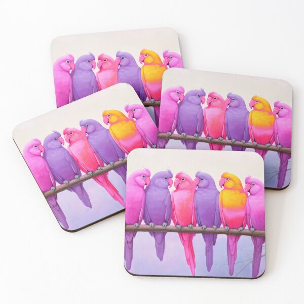 Item preview, Vintage Retro Purple Parrot Soiree - Eclectic Boho Chic Wall Art for Living Room or Office designed and sold by PinkNomad.
