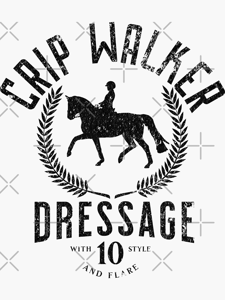 Aperçu 3 sur 3. Sticker avec l'œuvre Cheval de dressage créée et vendue par LeosCloset.