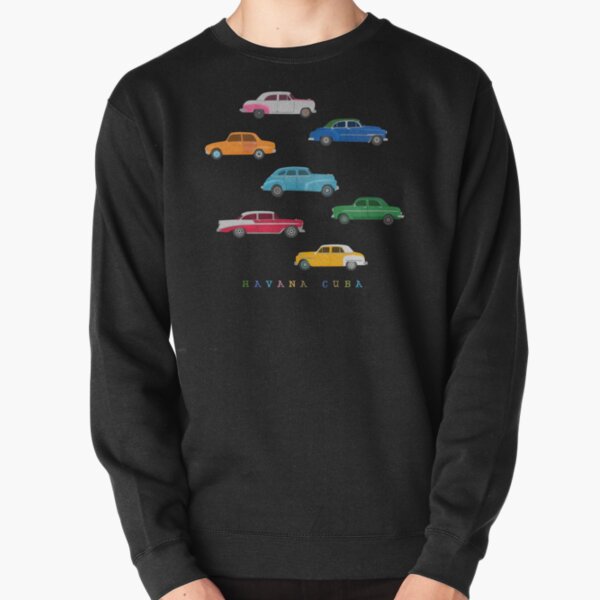 Havana, Cuba - Vintage Cars Illustration Pullover Sweatshirt