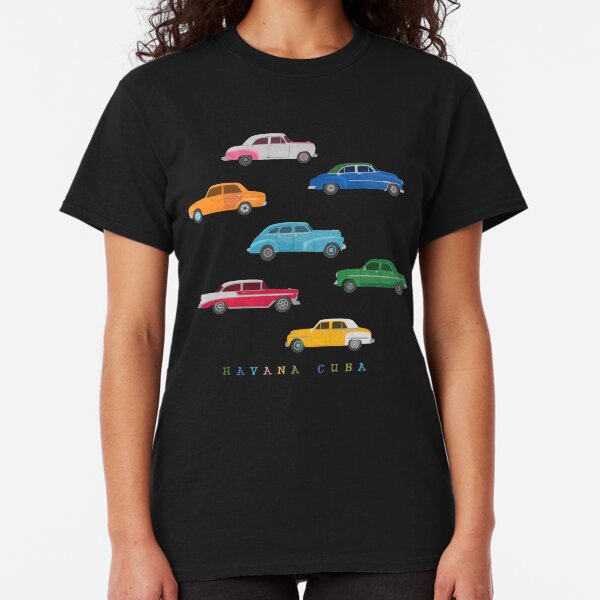 Havana, Cuba - Vintage Cars Illustration Classic T-Shirt