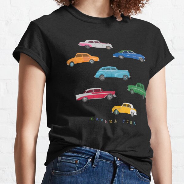 Havana, Cuba - Vintage Cars Illustration Classic T-Shirt