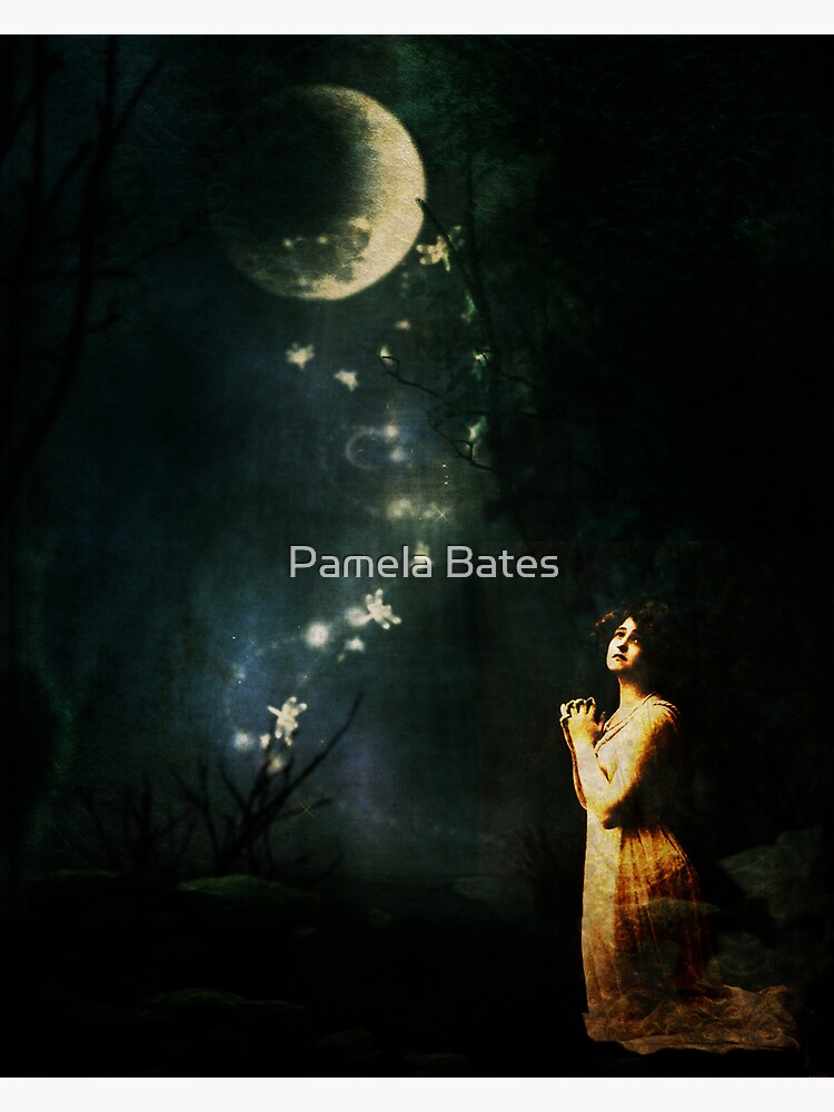 Thumbnail 2 of 2, Greeting Card, Moonlit Night designed and sold by idnurse41.