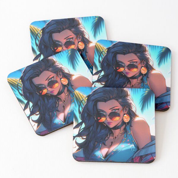 Item preview, 90s Anime Girl in Miami: Camilla - Embrace the Retro Vibe of a Sun-Kissed Adventure! designed and sold by RIAiCreations.