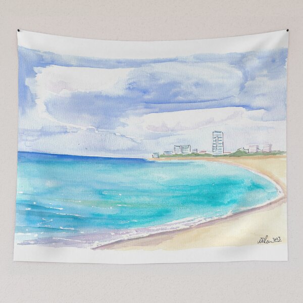 Item preview, Sint Maarten Beach Strand Mullet Bay with Caribbean Waters designed and sold by artshop77.