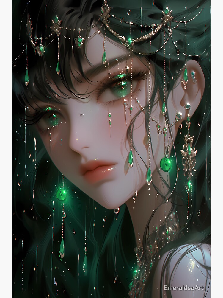 Anime Art, Enigmatic spirit guardian, long emerald hair with glowing tips,  in a lush and ancient forest - Image Chest - Free Image Hosting And Sharing  Made Easy