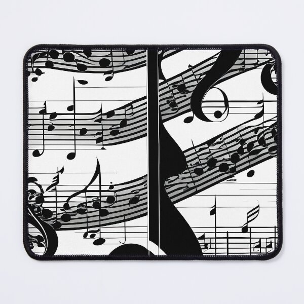 Item preview, Treble clef with notes, black and white image designed and sold by Rostislav Bouda.