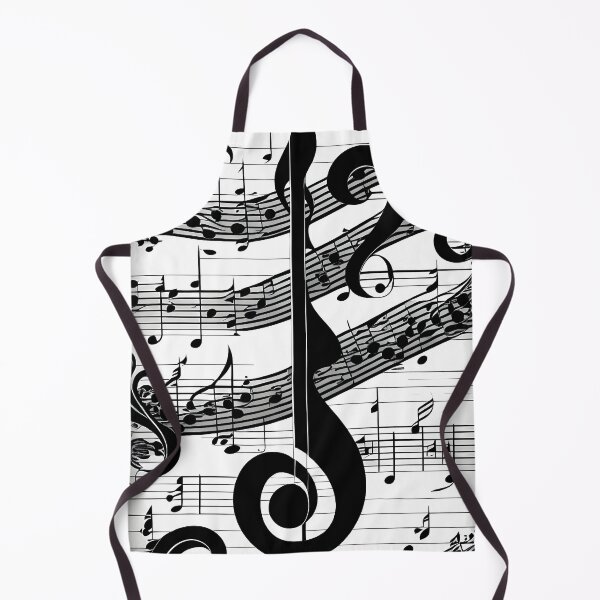 Item preview, Treble clef with notes, black and white image designed and sold by Rostislav Bouda.