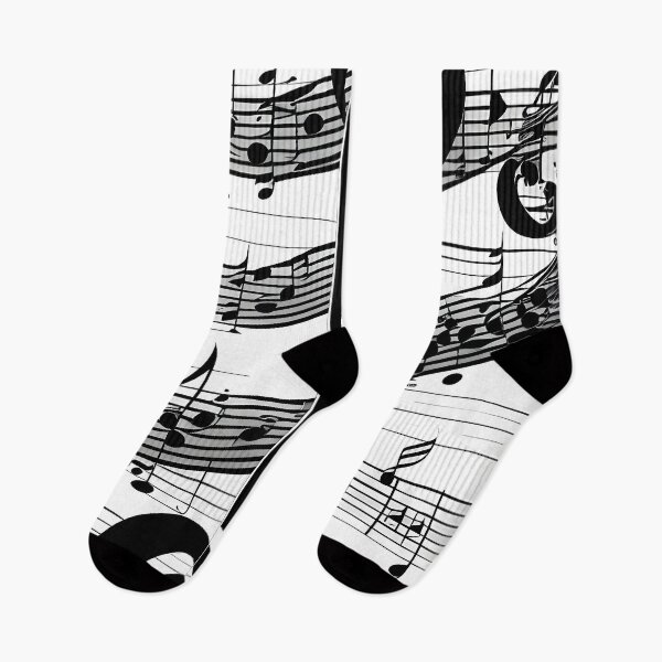 Item preview, Treble clef with notes, black and white image designed and sold by Rostislav Bouda.