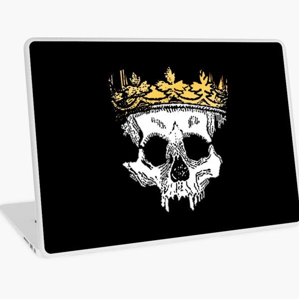 White Human Skull with Crown Laptop Skin