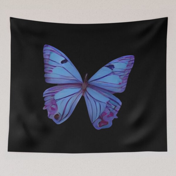 Artikelvorschau, Blauer Schmetterling auf hellviolettem Hintergrund (CR 114026) Klassisch entworfen und verkauft von kytznlceu87.