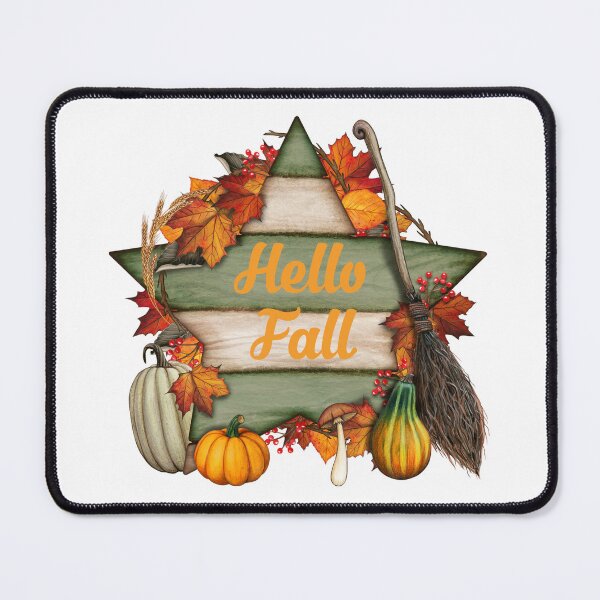 Item preview, Hello Fall Pumpkins and Autumn Leaves designed and sold by silviaol.