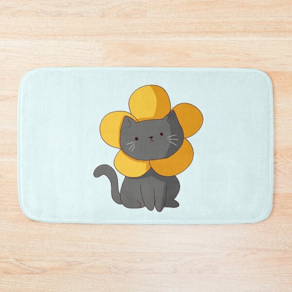 Item preview, Gray cat flower illustration  designed and sold by Mayarart.