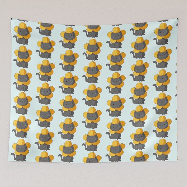Item preview, Gray cat flower illustration  designed and sold by Mayarart.