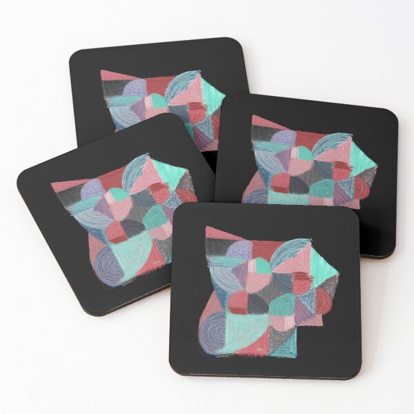 Item preview, Abstract tangram 1 (black background) designed and sold by MentaLee.