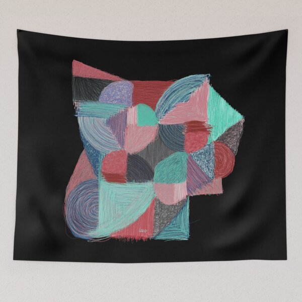 Item preview, Abstract tangram 1 (black background) designed and sold by MentaLee.