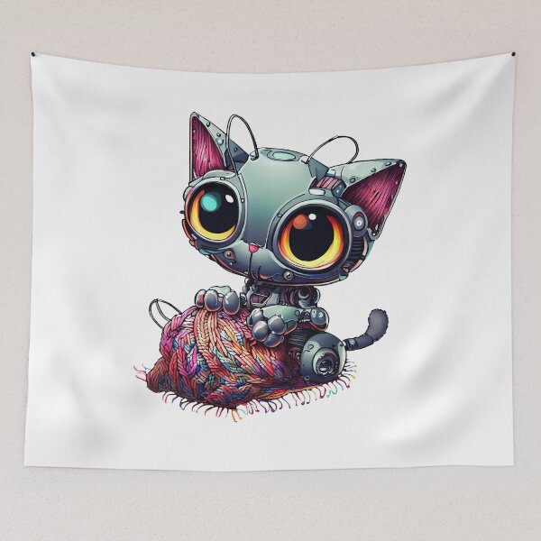 Item preview, Robo-Cat Crocheting! designed and sold by kukamatsu.