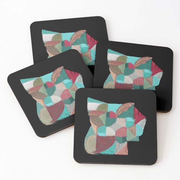Item preview, Abstract tangram 2 (black background) designed and sold by MentaLee.