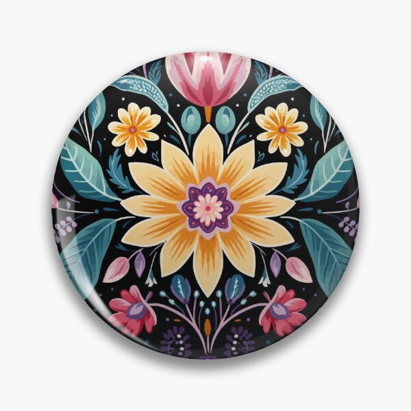Item preview, Ojibwe Floral pattern Native American art Folk floral art designed and sold by SyncopeMars.