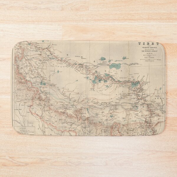 Item preview, Vintage Map of Tibet (1876) designed and sold by BravuraMedia.