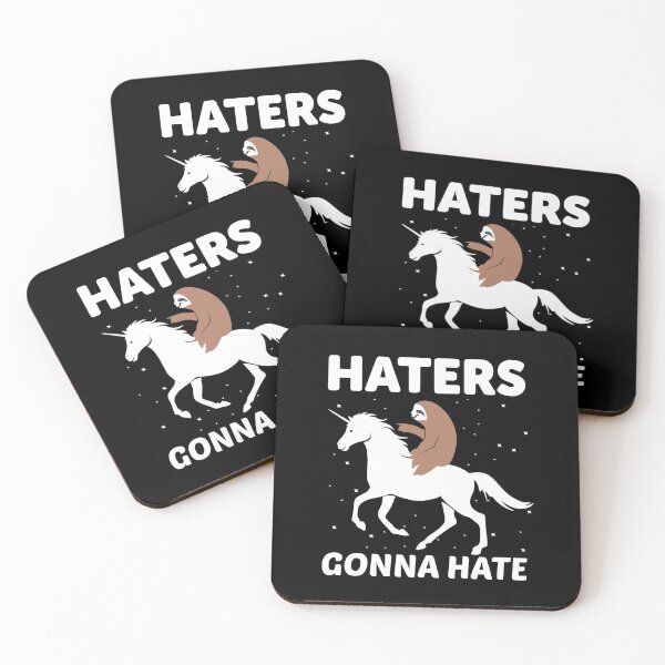 Item preview, Haters Gonna Hate Funny Sloth Riding Unicorn designed and sold by VintageMashup.