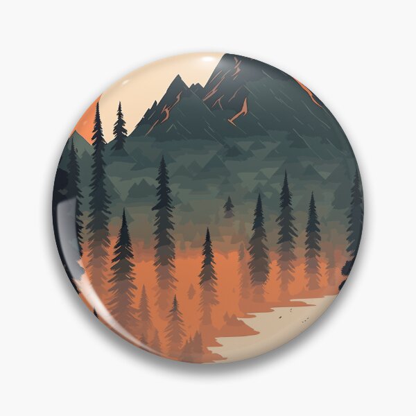 Item preview, Foggy forest and mountains under the moonlight designed and sold by elearah1.